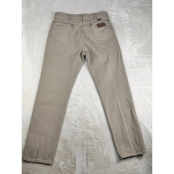 Vintage Wrangler Jeans Men's 34x34 Tan Denim 13MWZTN Made in USA Western - Picture 2 of 8